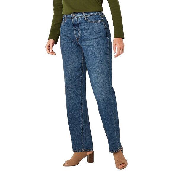 New! A.N.A Highest Rise Dad Jeans Straight Leg Stretch Denim Blue Jeans - Picture 1 of 4